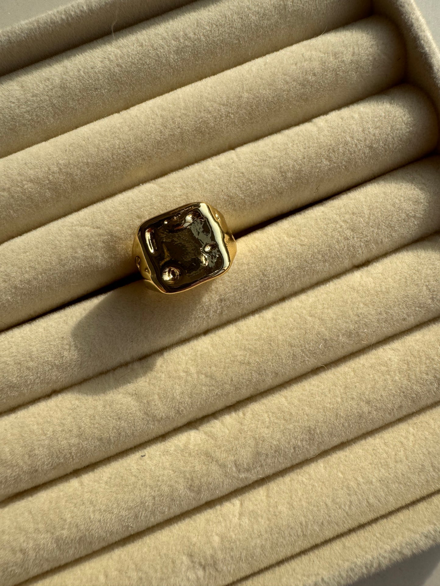 Textured Rectangular Plate Ring