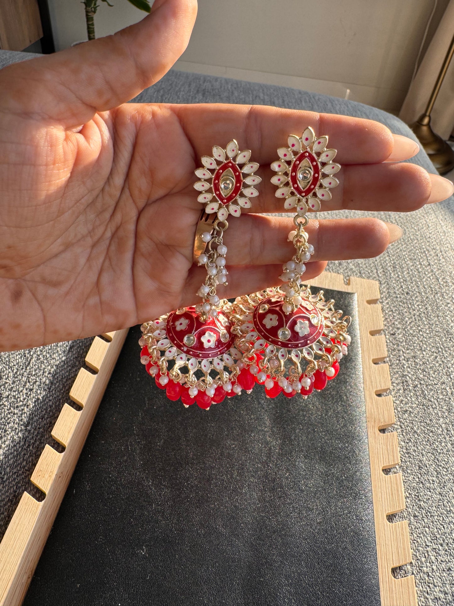The Rati Ruby Minakari Drape Jhumkas