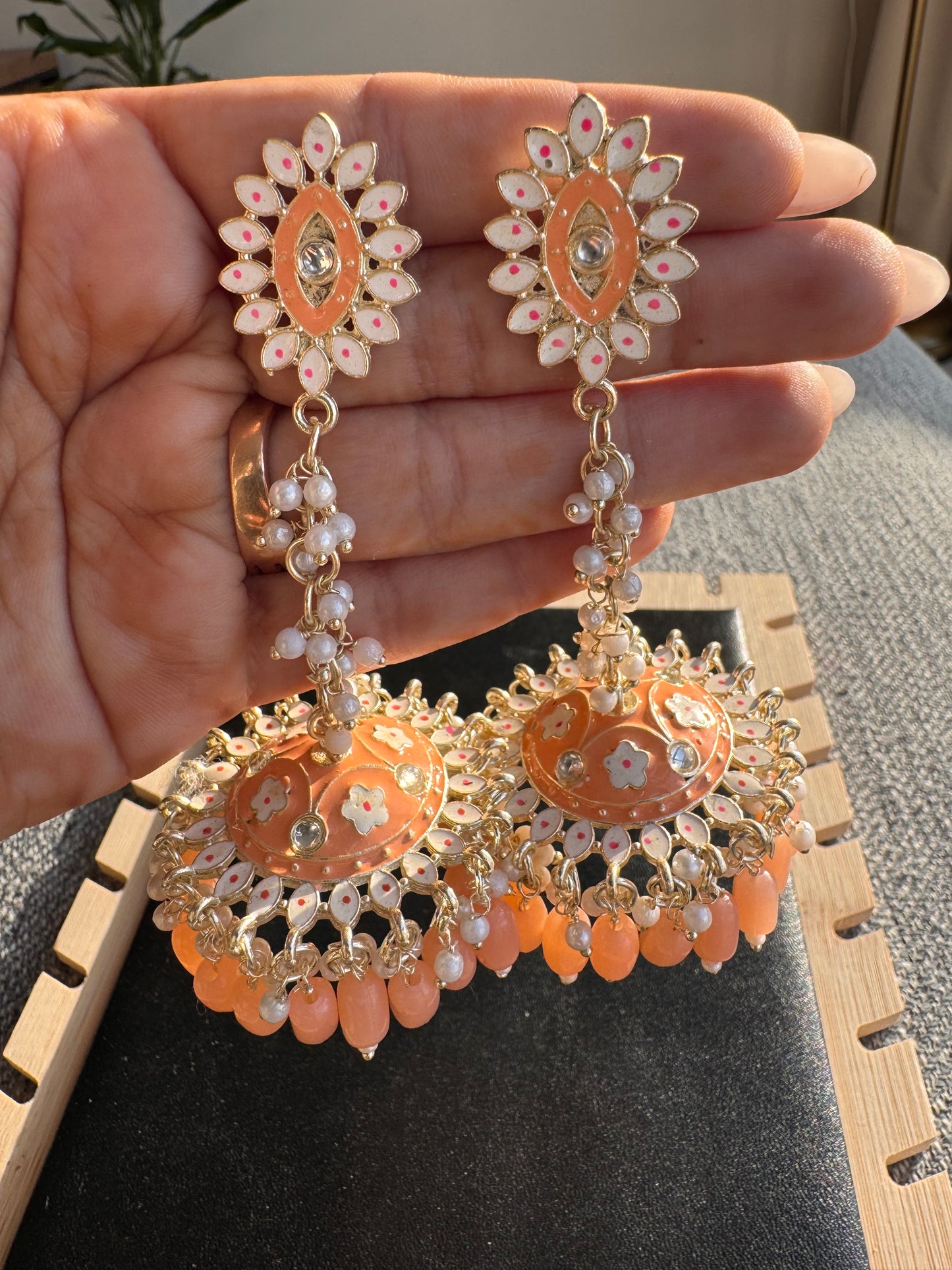 The Sunset Crush Minakari Drape Jhumkas