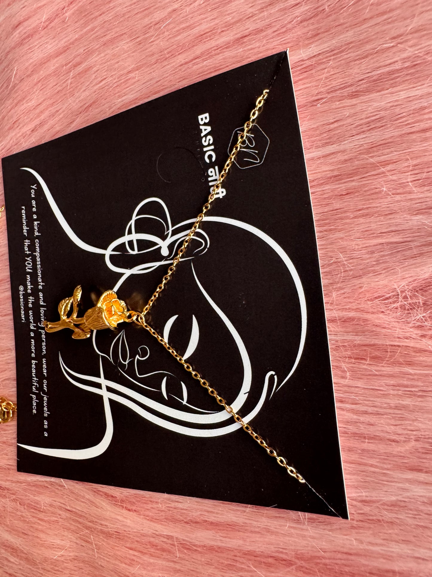 Golden Bloom Rose Pendant
