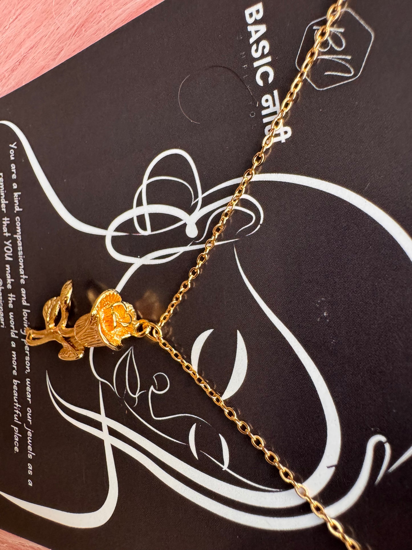 Golden Bloom Rose Pendant