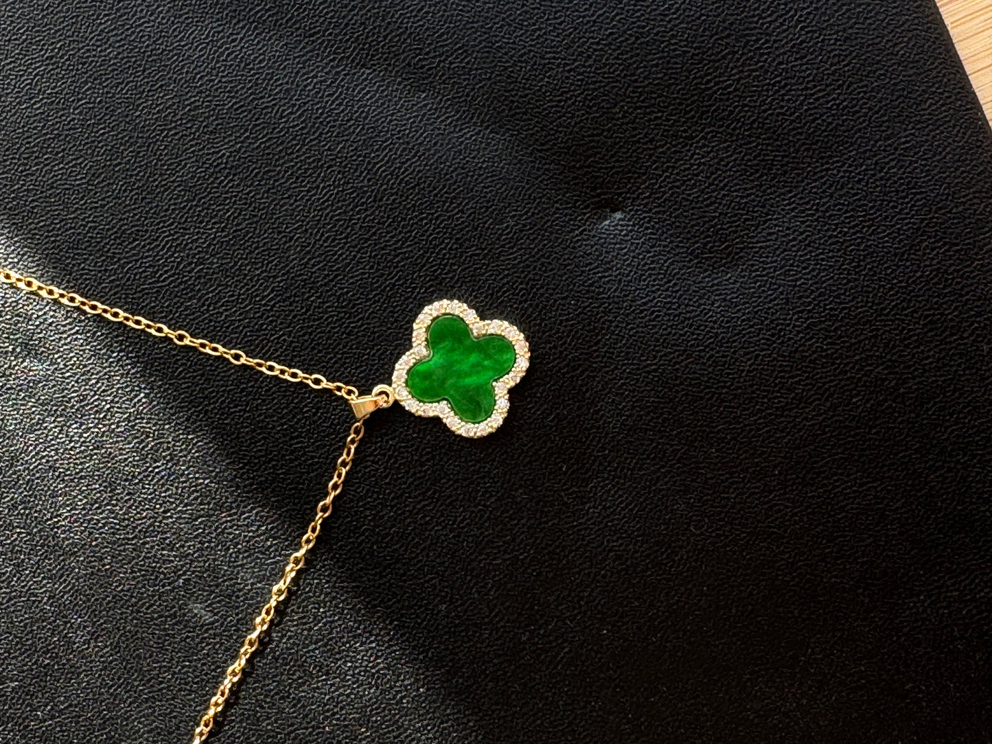 Emerald Clover Charm Necklace