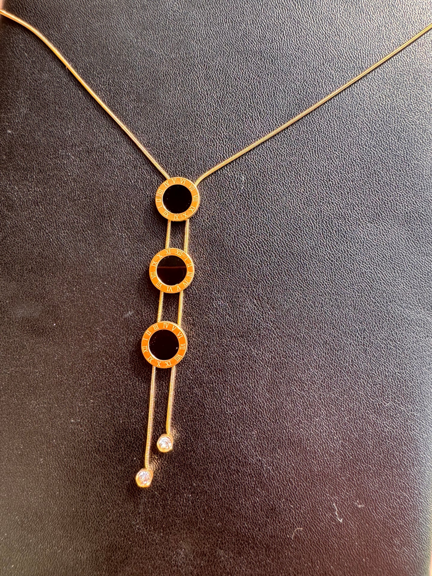 Noir Roman Drop Necklace