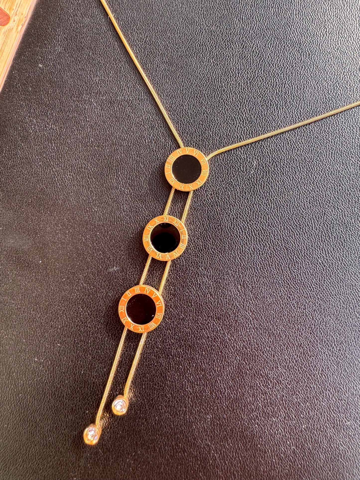 Noir Roman Drop Necklace