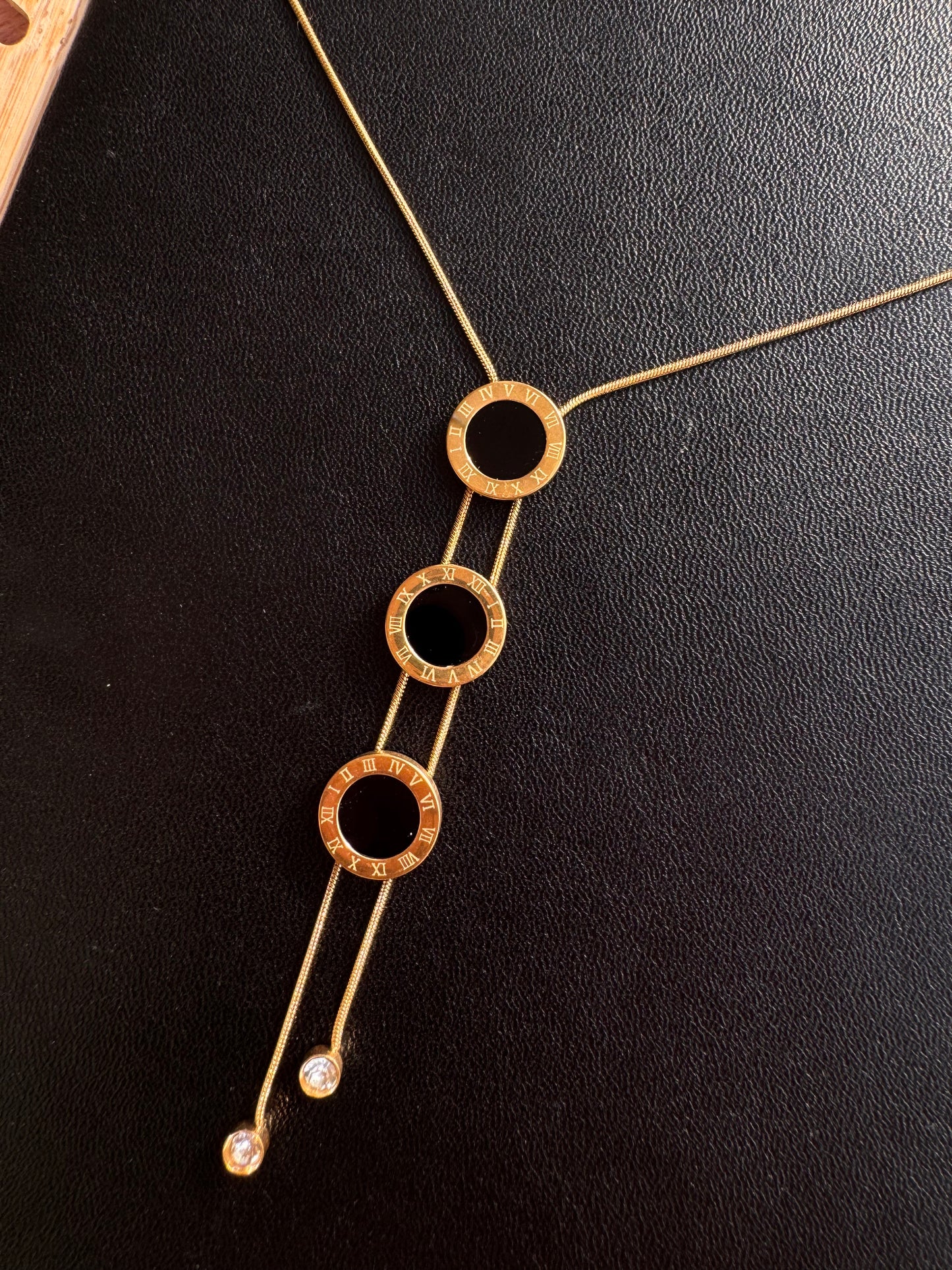 Noir Roman Drop Necklace