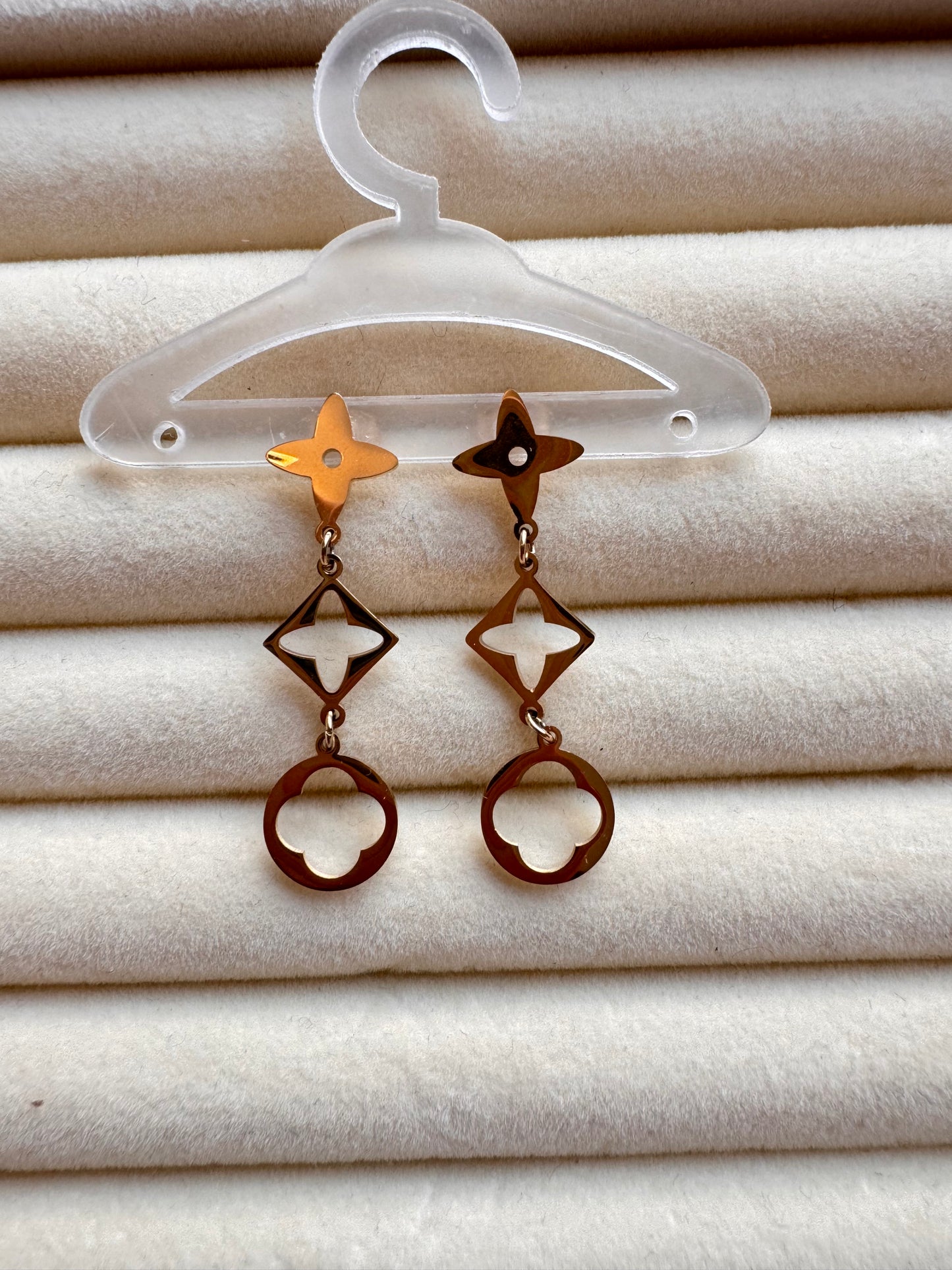 Geometric Bloom Dangle Earrings