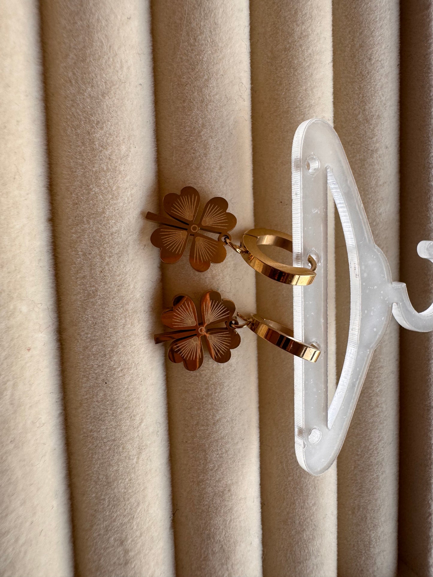 Golden Clover Drop Hoops