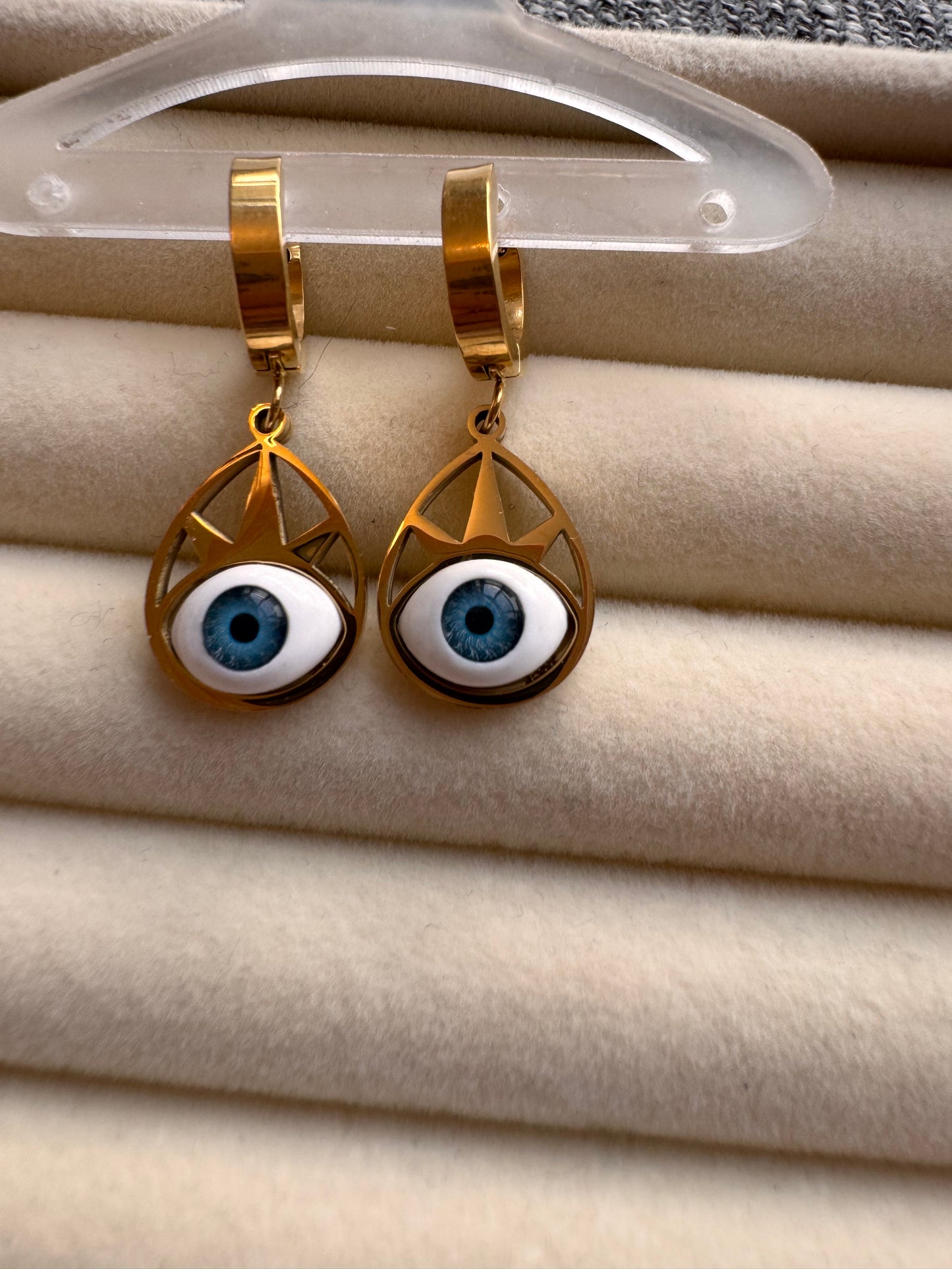 Evil Eye Teardrop Hoops
