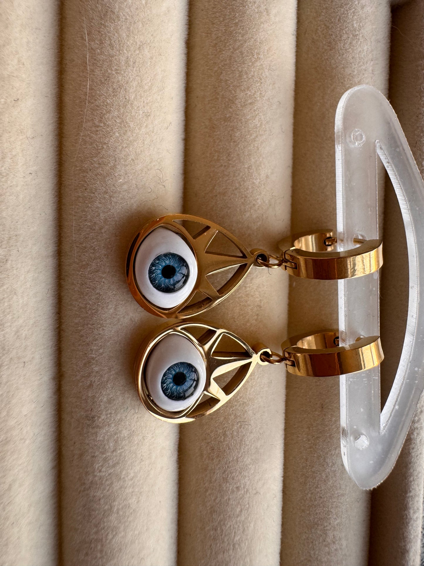 Evil Eye Teardrop Hoops