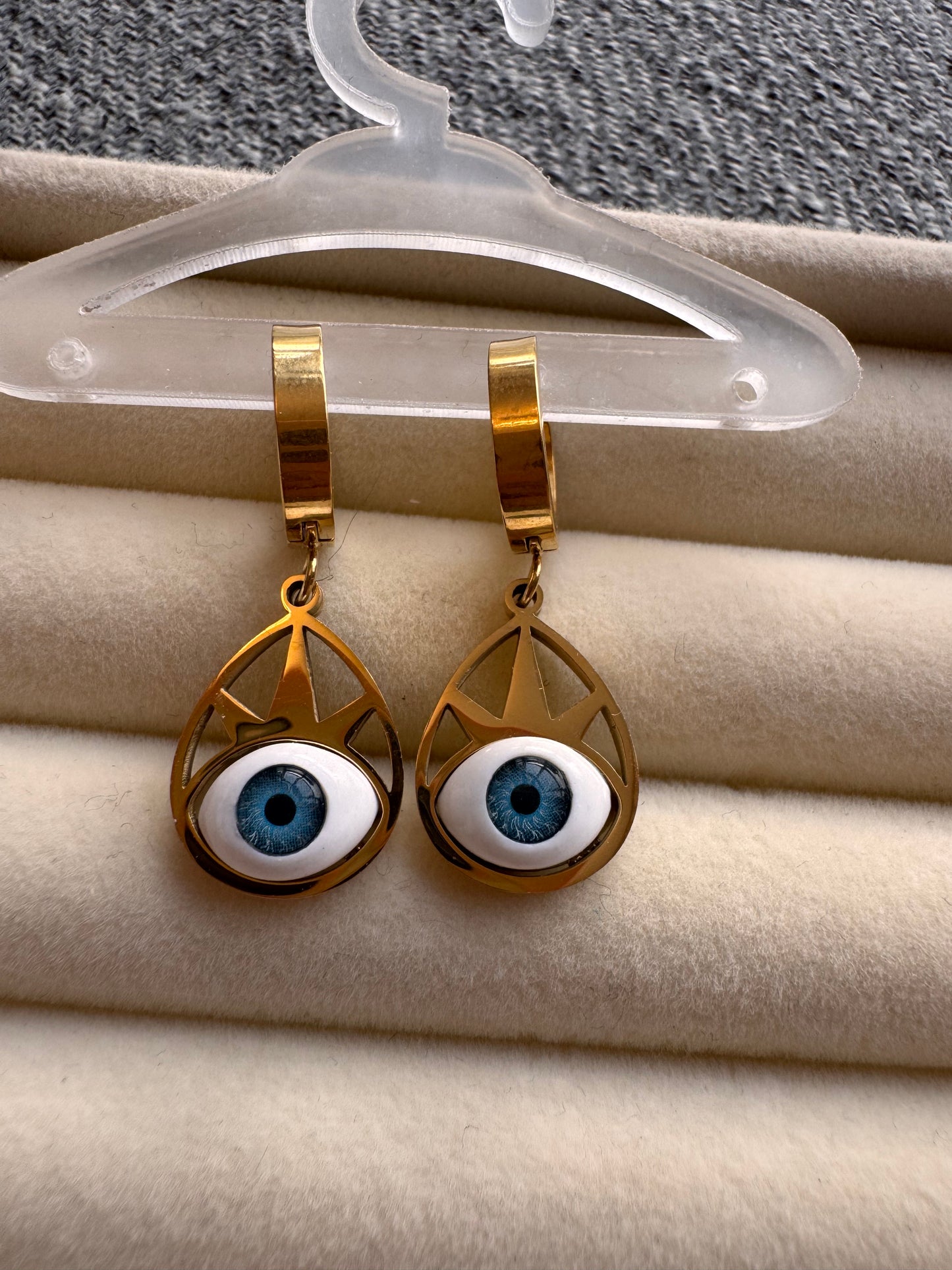 Evil Eye Teardrop Hoops
