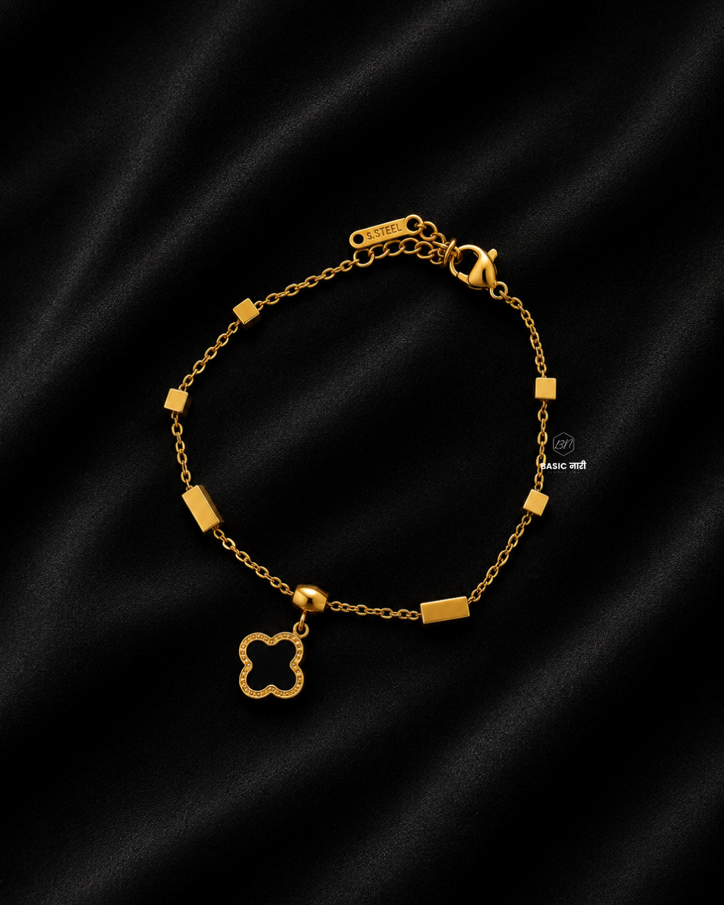 The Geometric Clover Charm Bracelet