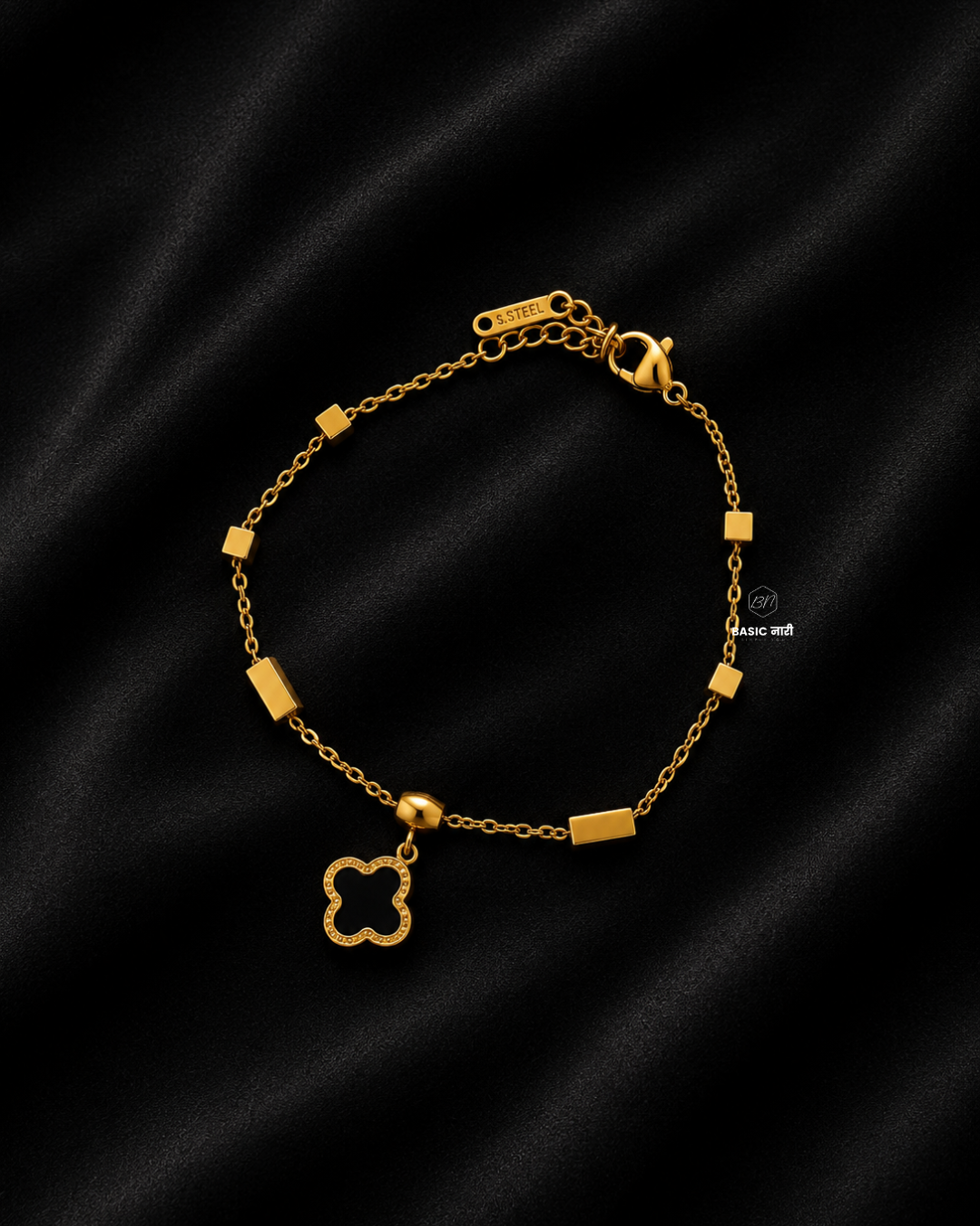 The Geometric Clover Charm Bracelet