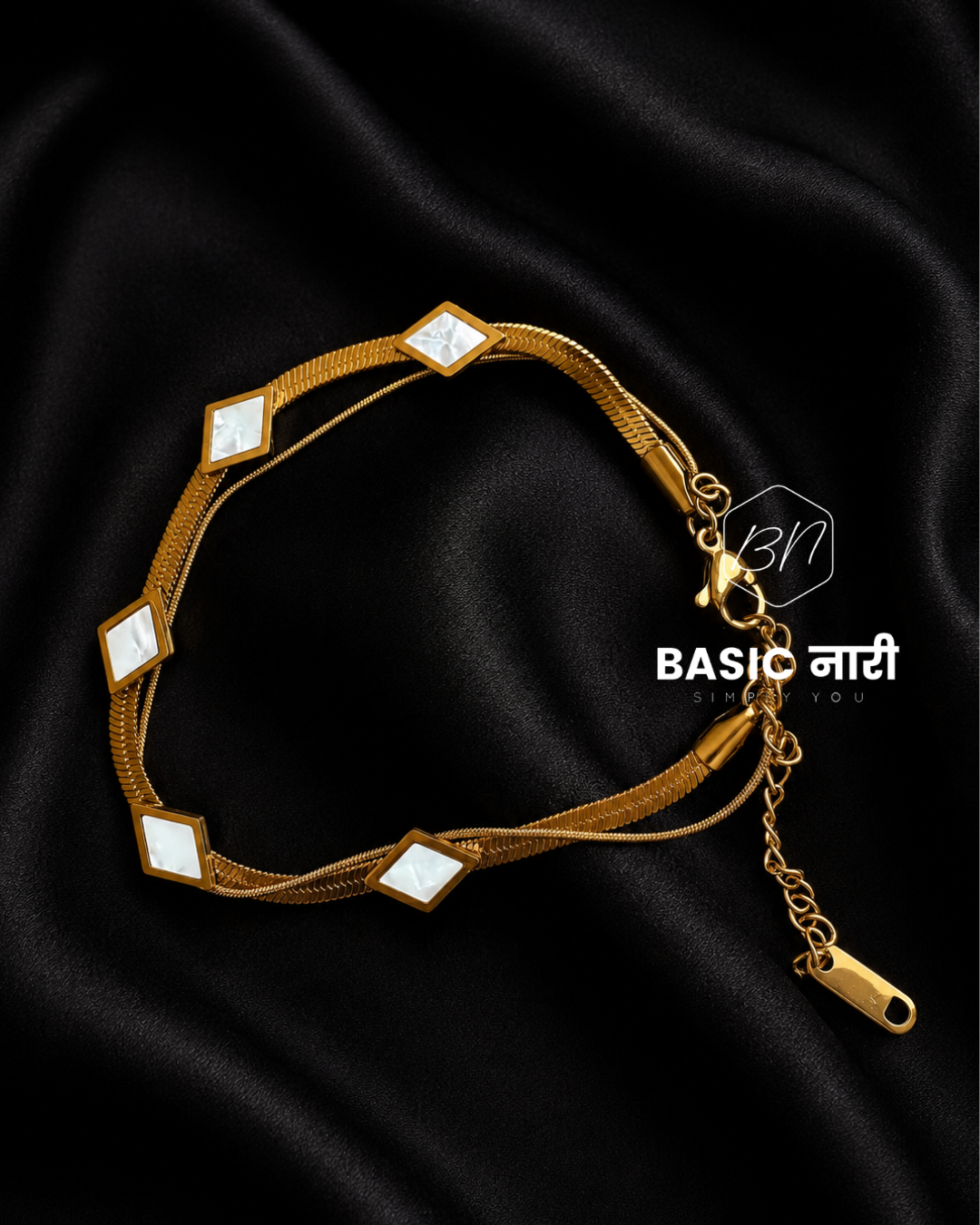 The Geometric Lustre Layered Bracelet