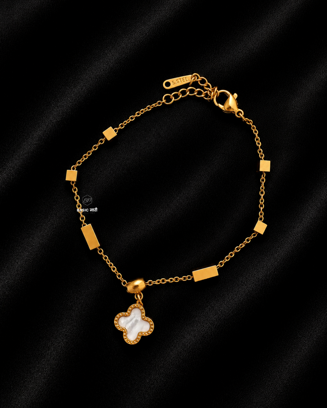 The Geometric Clover Charm Bracelet