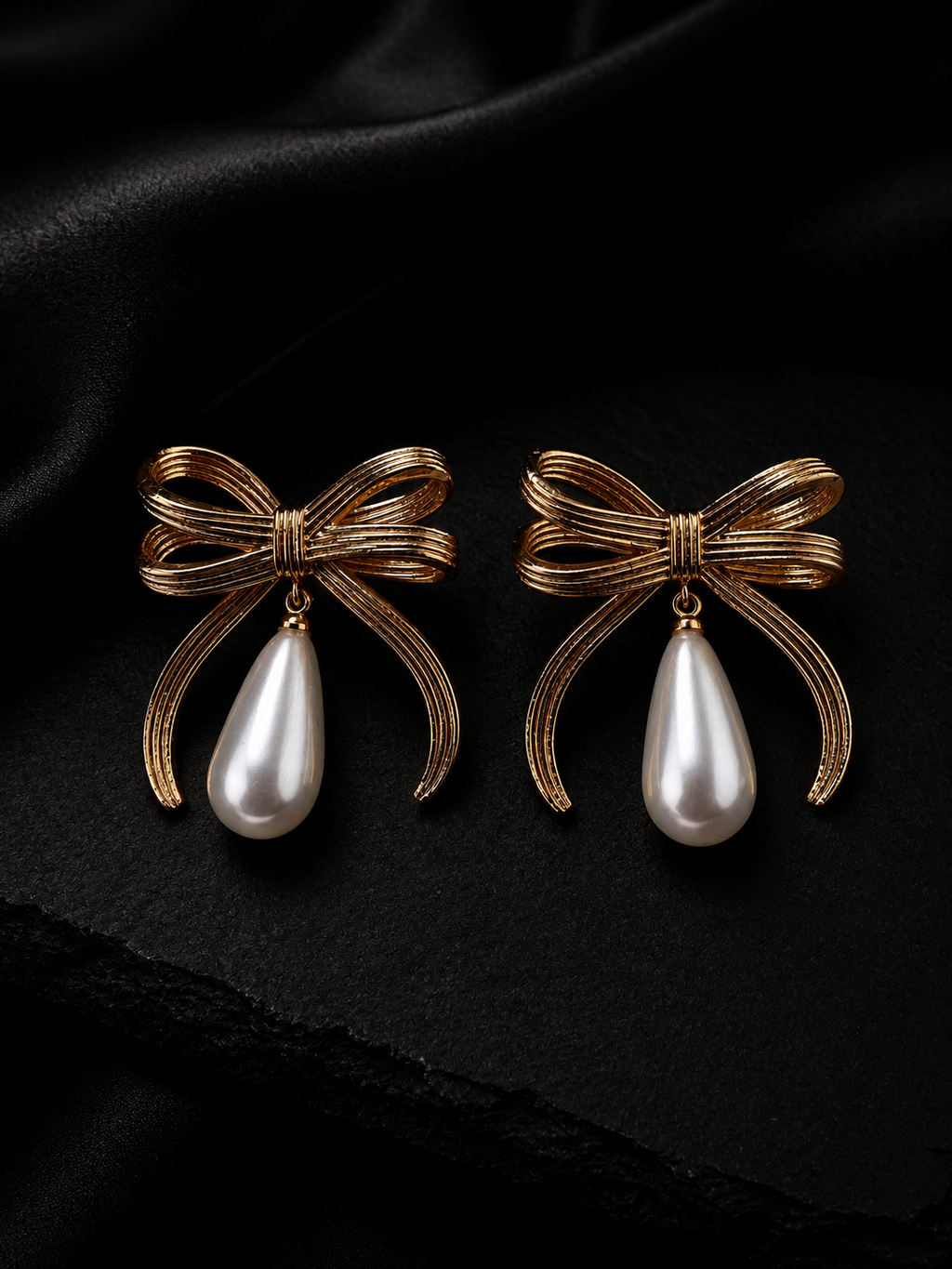 The Coquette Pearl & Ribbon Statement Earrings