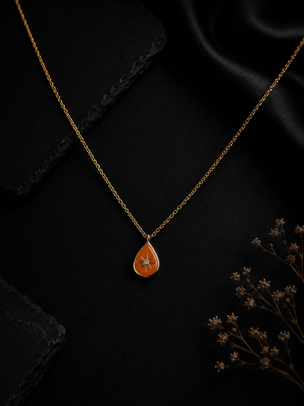 The Starburst Teardrop Pendant Necklace