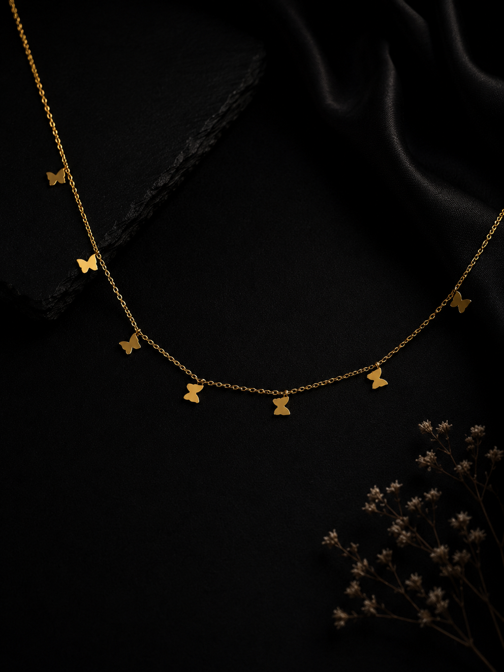 The Flutters & Fine Butterfly Choker Necklace