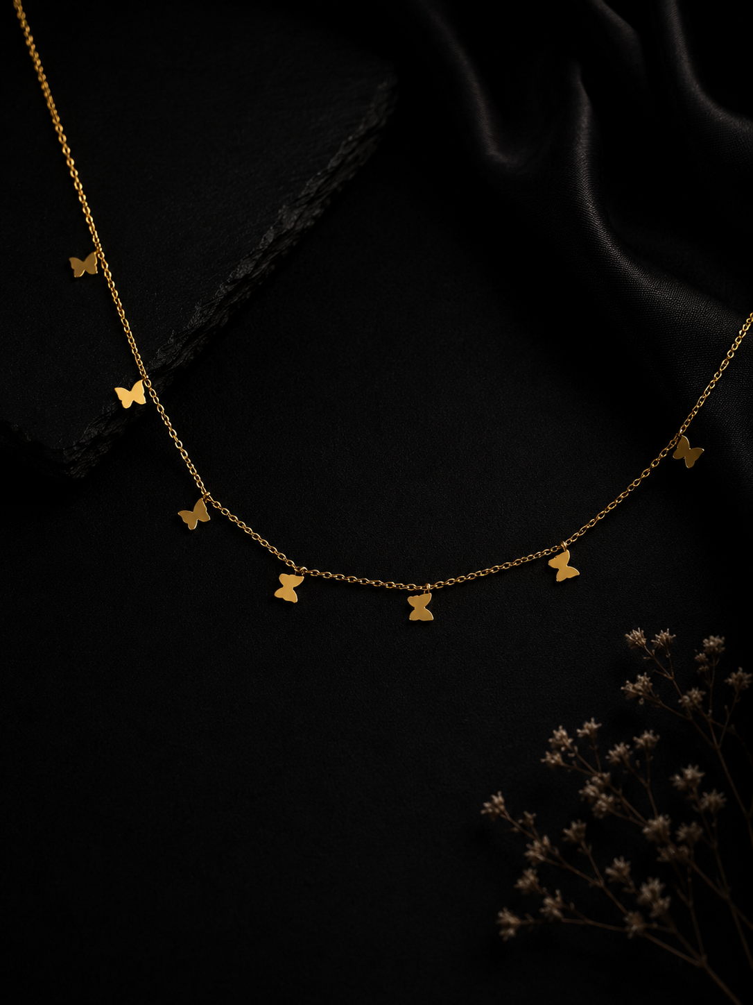 The Flutters & Fine Butterfly Choker Necklace