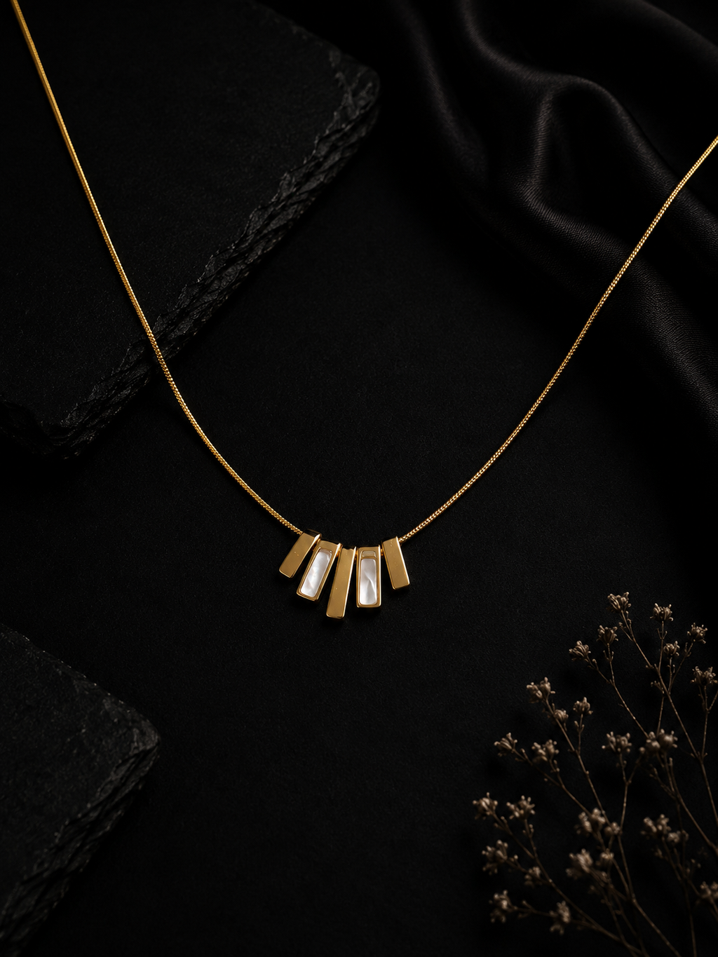 The Pearl-Lustre Radiant Bar Necklace