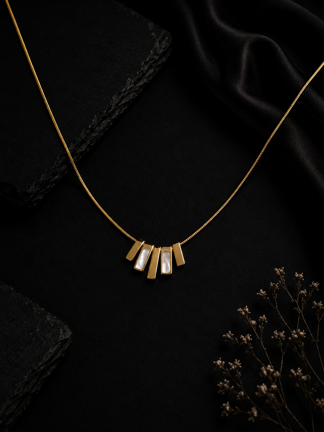 The Pearl-Lustre Radiant Bar Necklace
