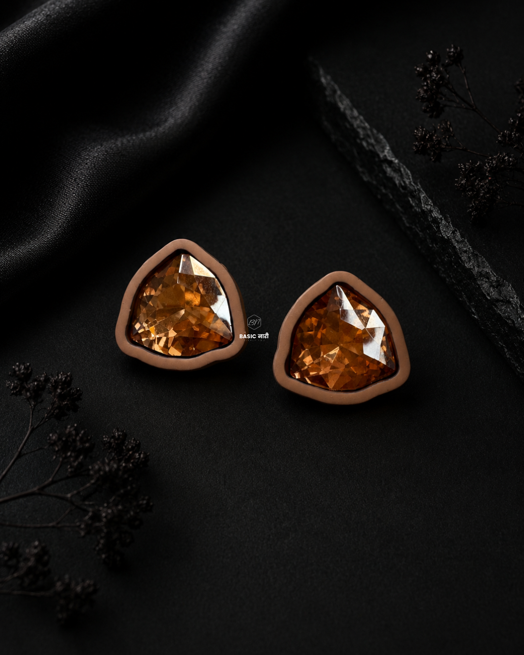 The Amber Prism Studs