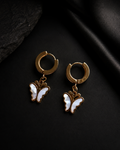The Butterfly Charm Gold Huggies