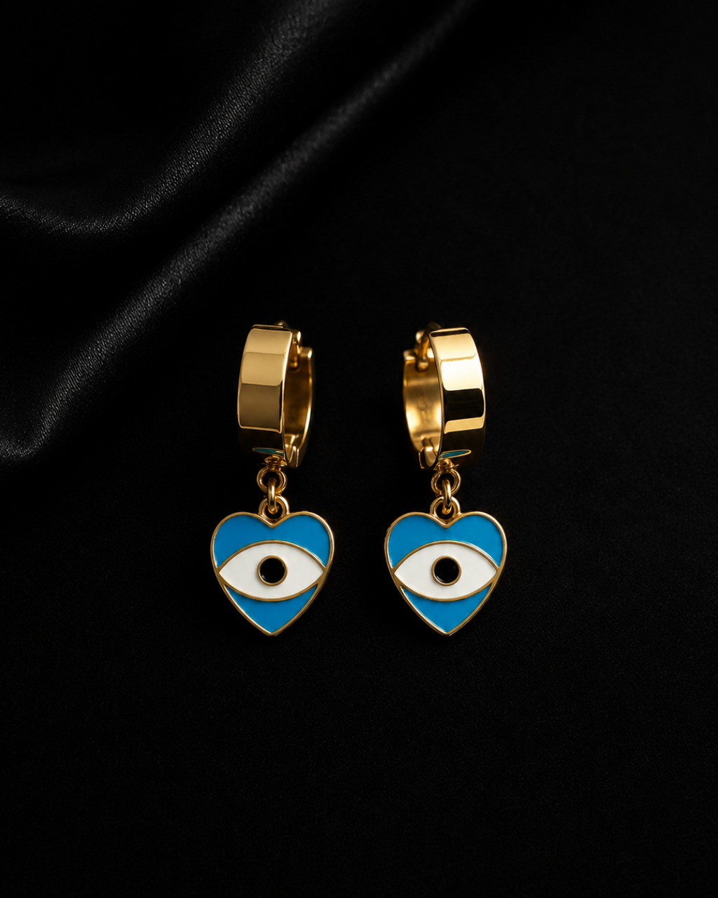 Amulet of Love Evil Eye Huggie Earrings