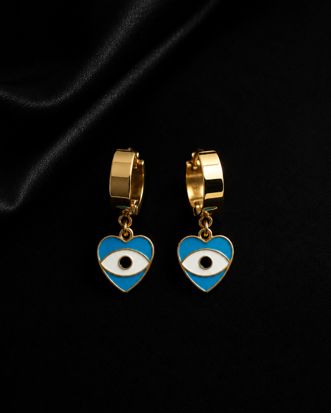 Amulet of Love Evil Eye Huggie Earrings
