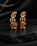 Geometric Medallion Rose Gold Hoop Earrings