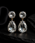 Clear Crystal Teardrop Drop Earrings