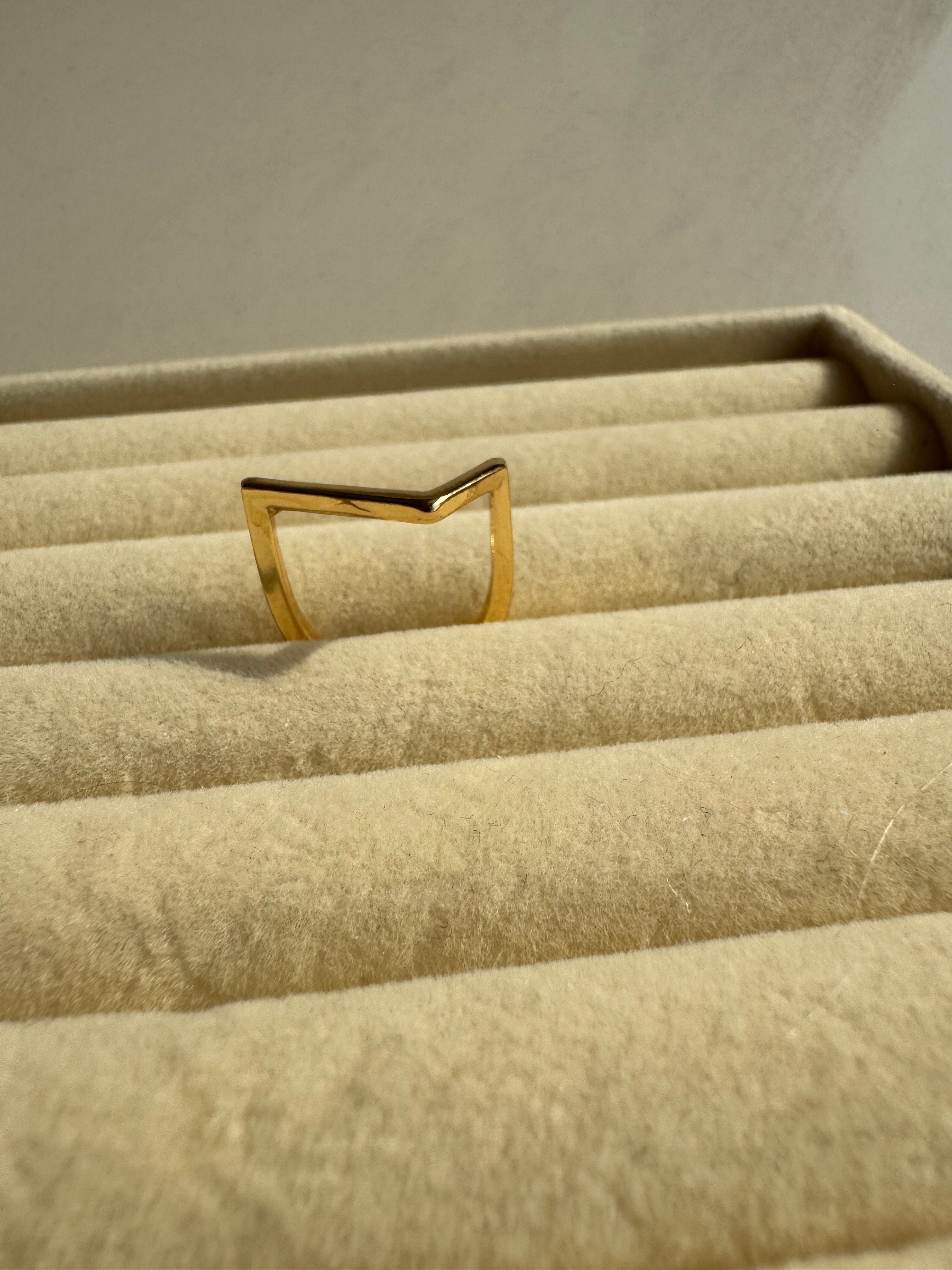 The Sculpted Chevron Frame Ring