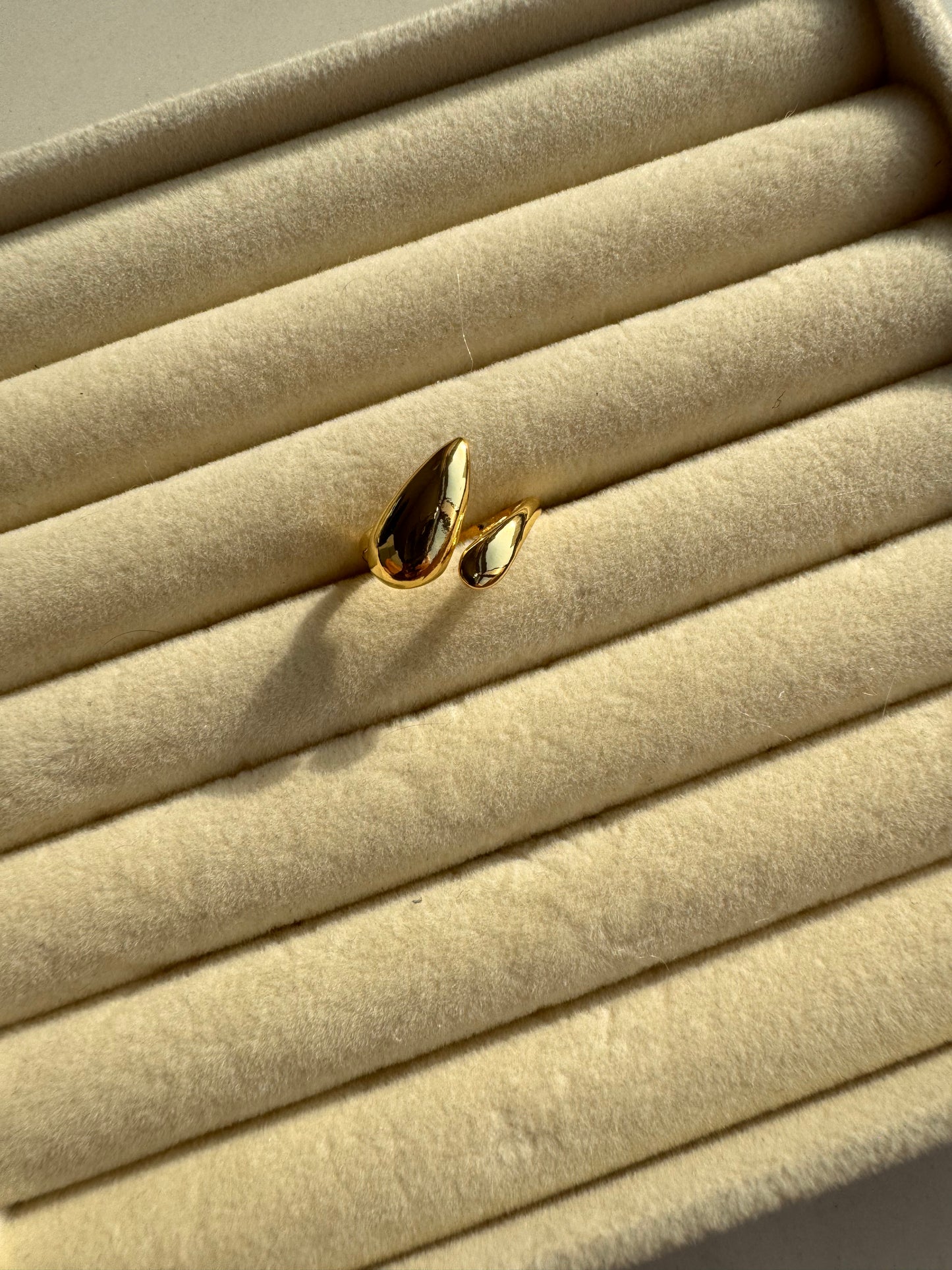 Duo Teardrop Open Ring