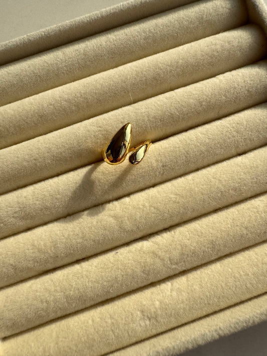 Duo Teardrop Open Ring
