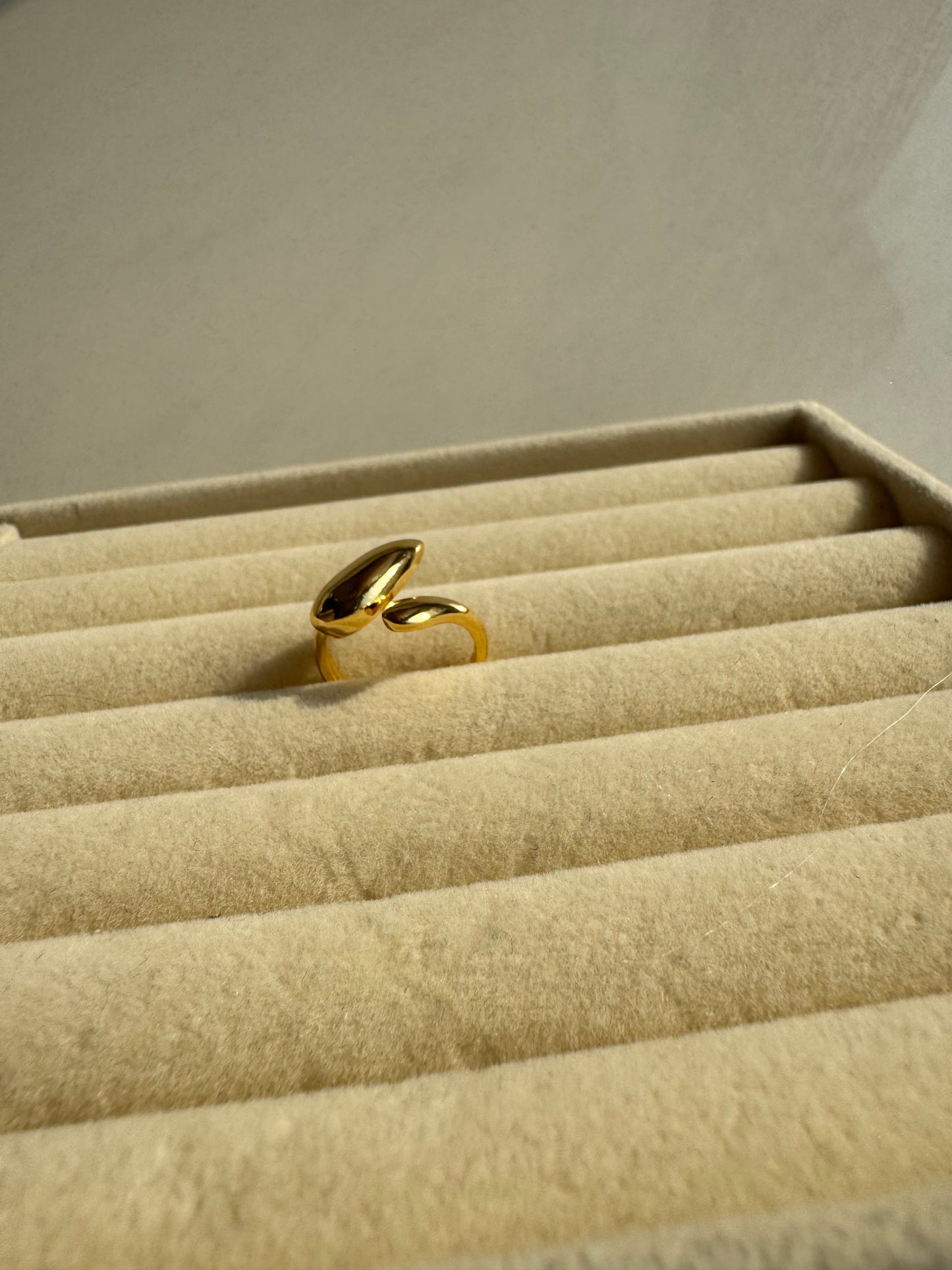 Duo Teardrop Open Ring