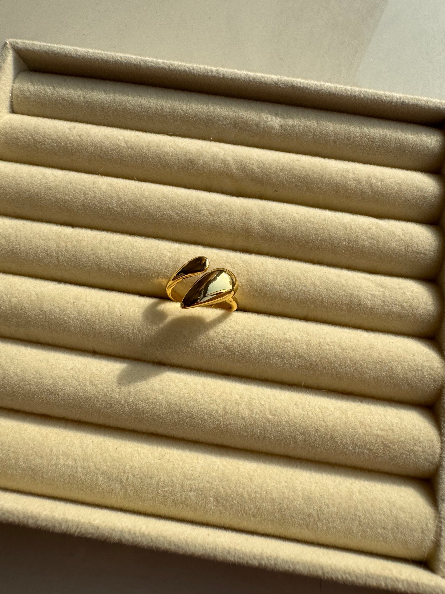Duo Teardrop Open Ring