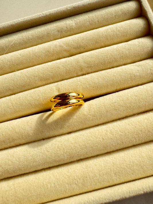 Twin Band Contour Ring