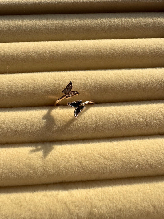Fluttering Butterflies Open Ring