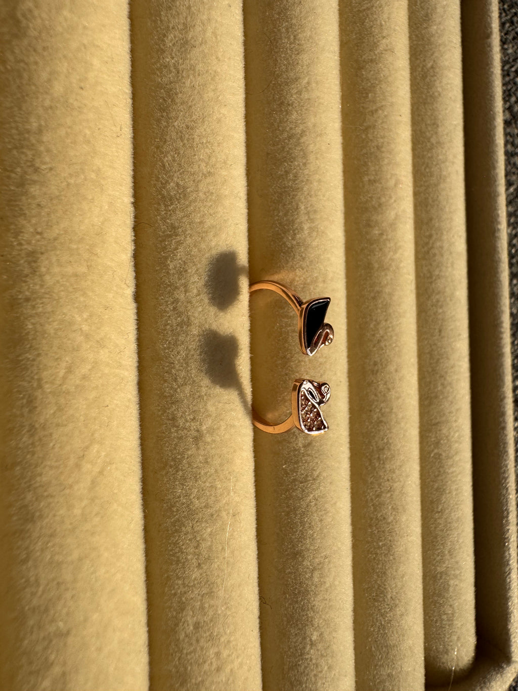 Rose Gold Dual Swan Open Ring