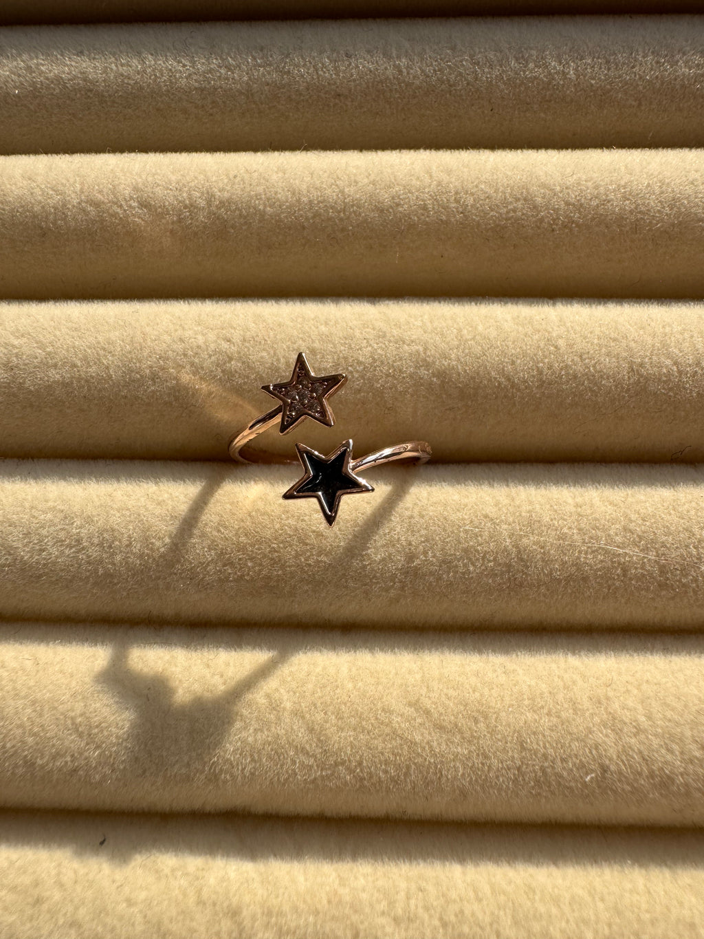 Rose Gold Dual Star Open Ring