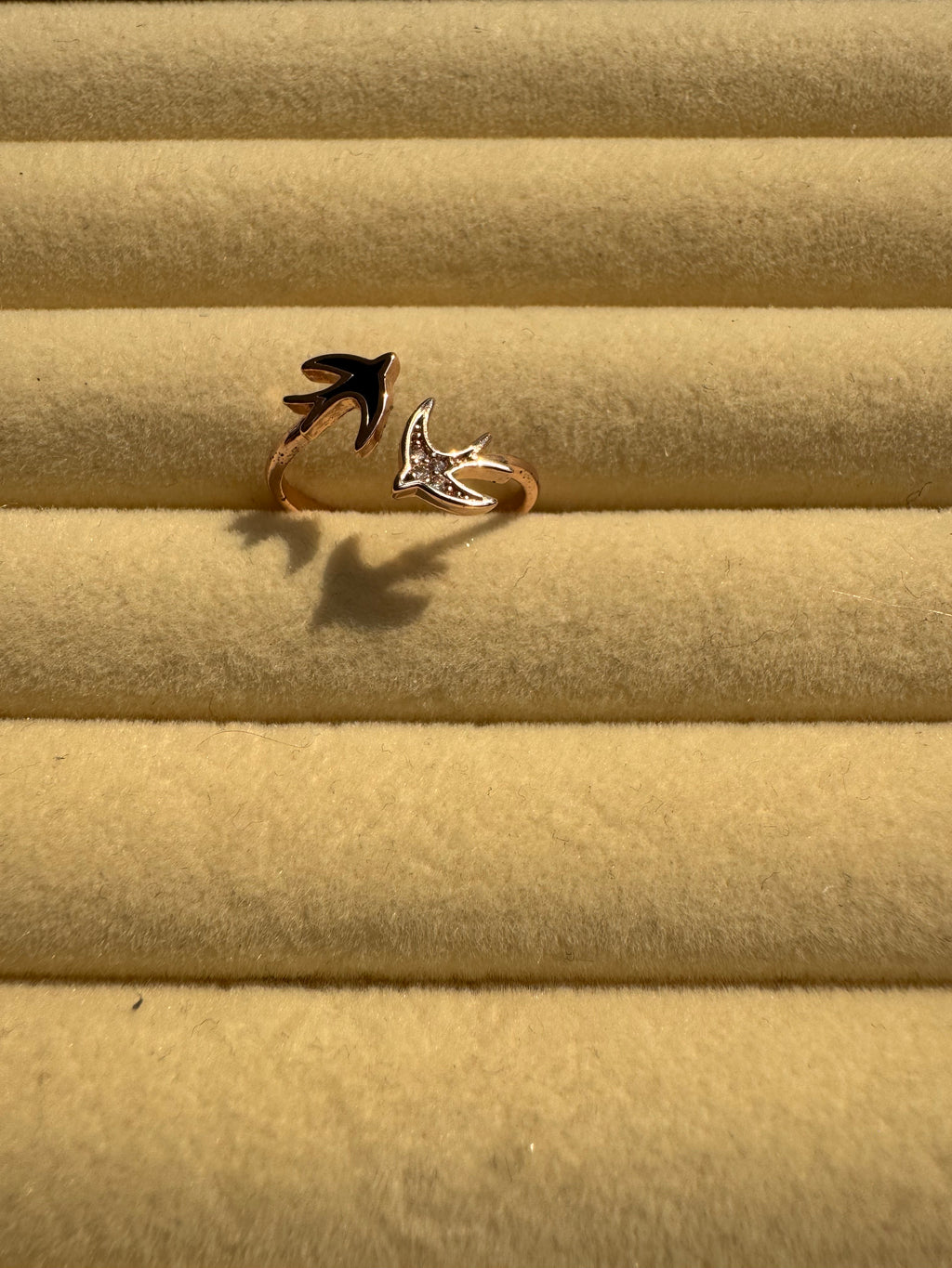 Rose Gold Dual Swallow Open Ring