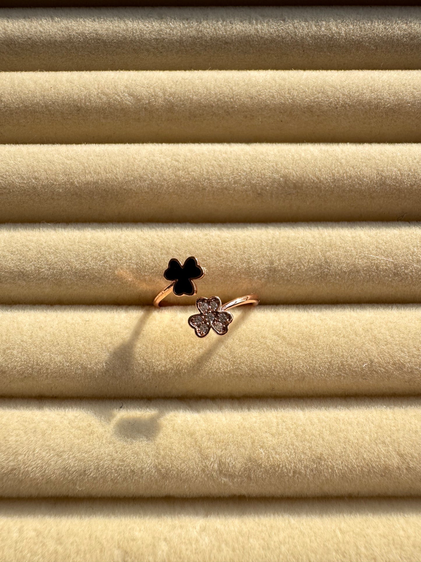 Rose Gold-Tone Clover Open Ring
