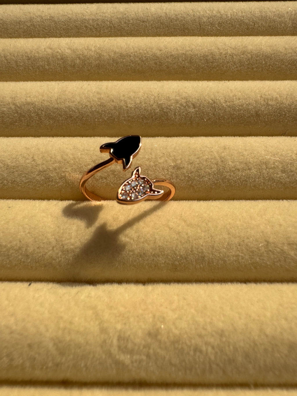 Rose Gold Cosmic Rocket Open Ring