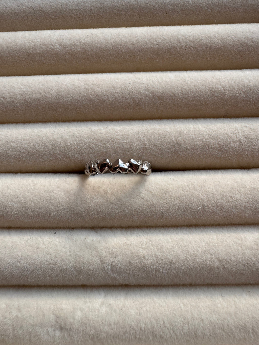 Silver Puffed Heart Band Ring