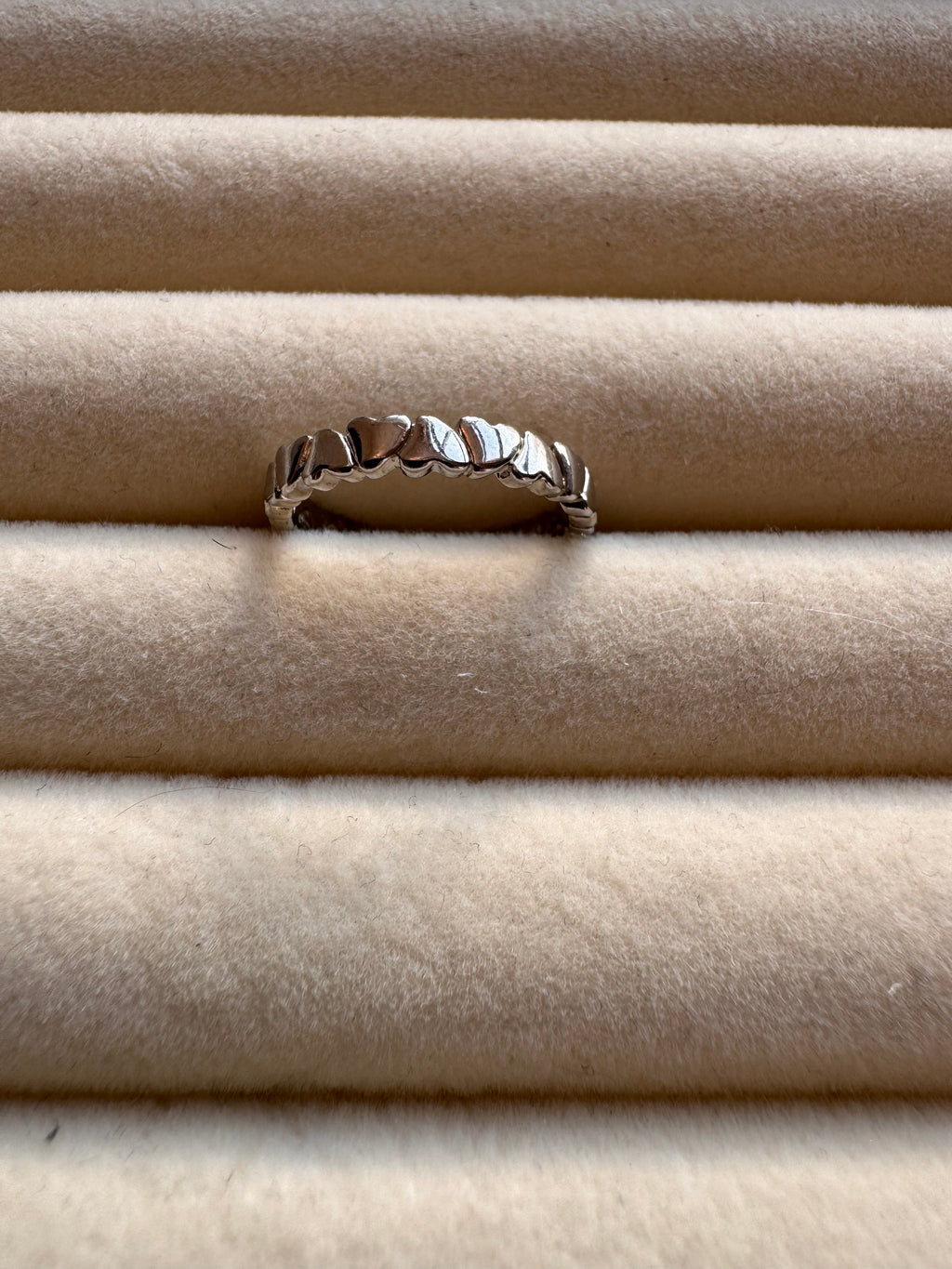 Silver Interlocking Heart Band Ring