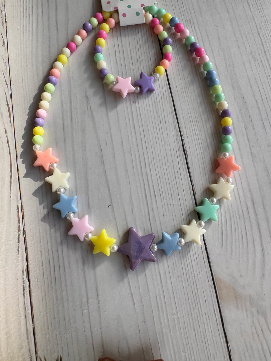 The Pastel Starlight Handmade Necklace & Bracelet Set