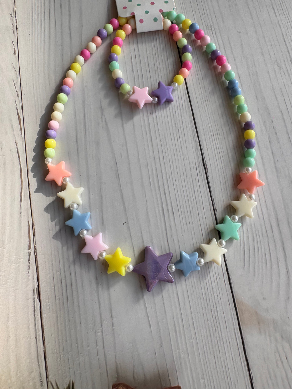 The Pastel Starlight Handmade Necklace & Bracelet Set