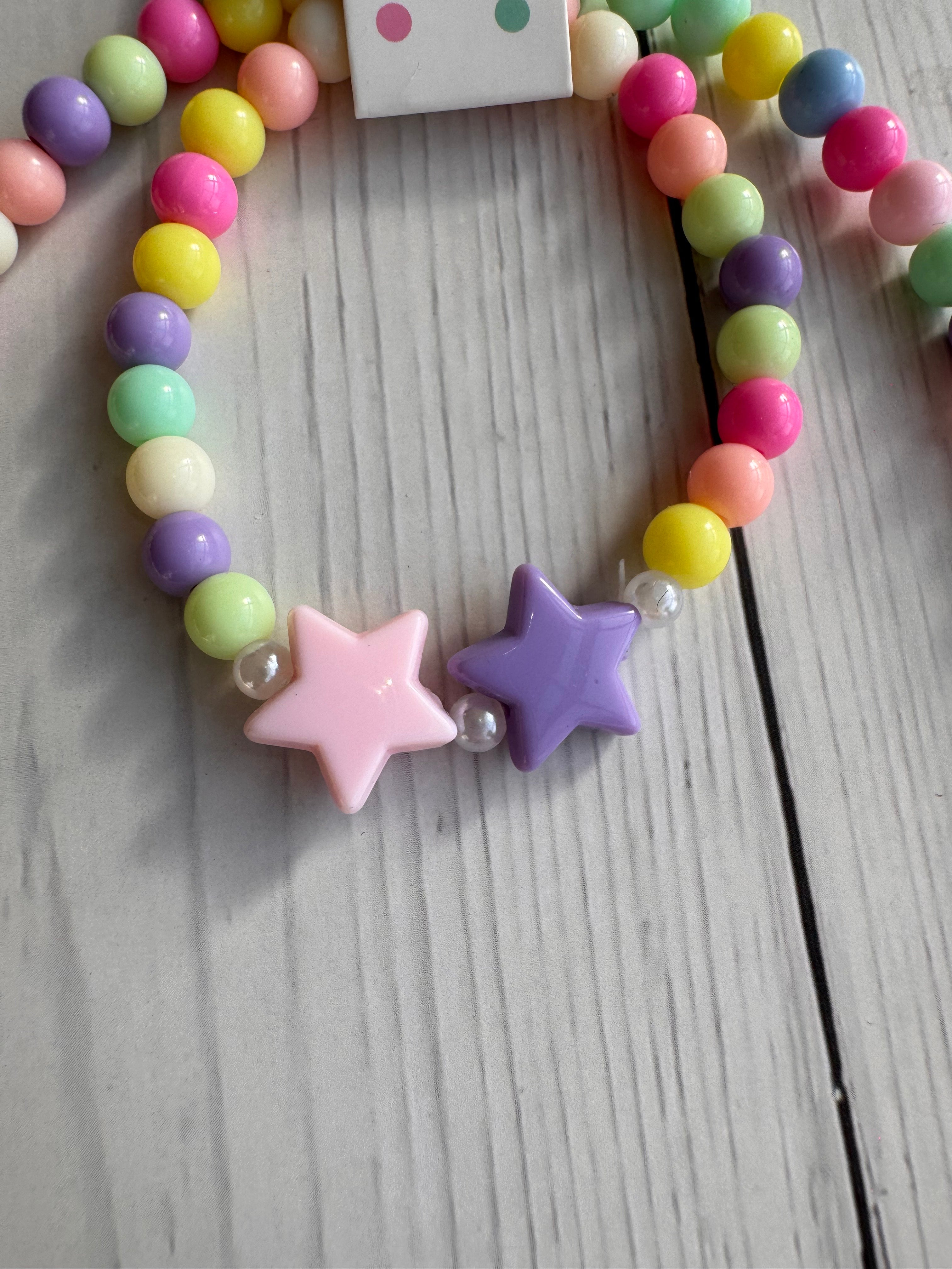 The Pastel Starlight Handmade Necklace & Bracelet Set