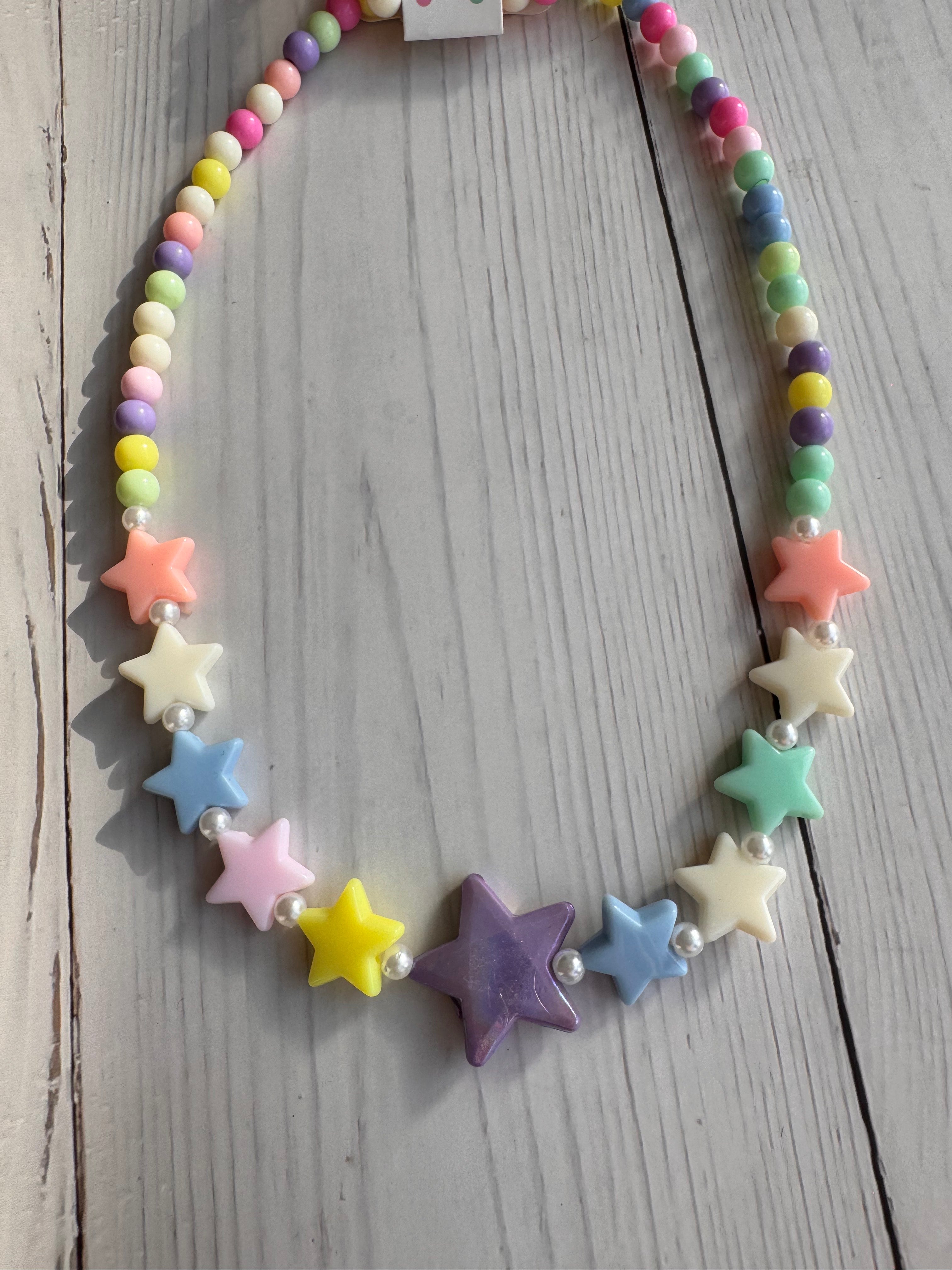 The Pastel Starlight Handmade Necklace & Bracelet Set