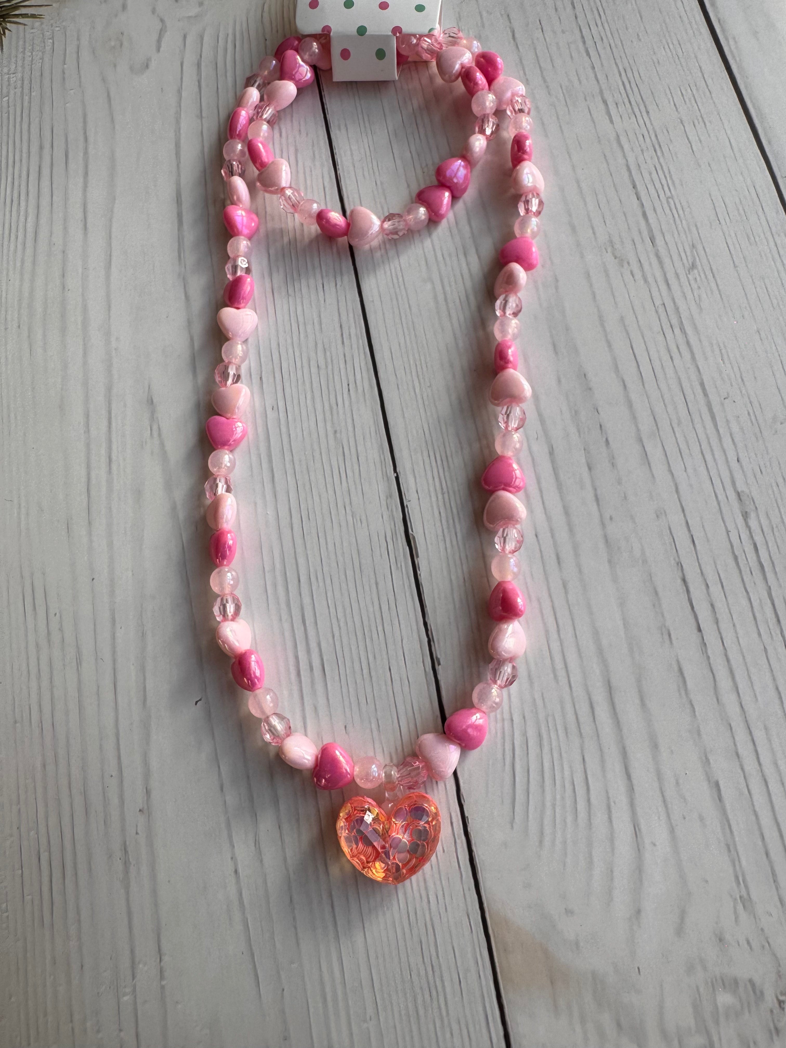 The Sparkly Sweetheart Handmade Necklace & Bracelet Set