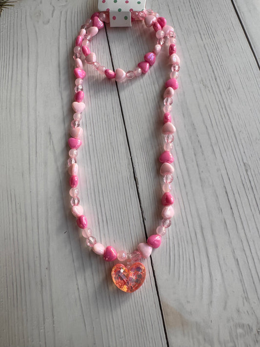 Lovely Heart Jewelry Set - Necklace & Bracelet